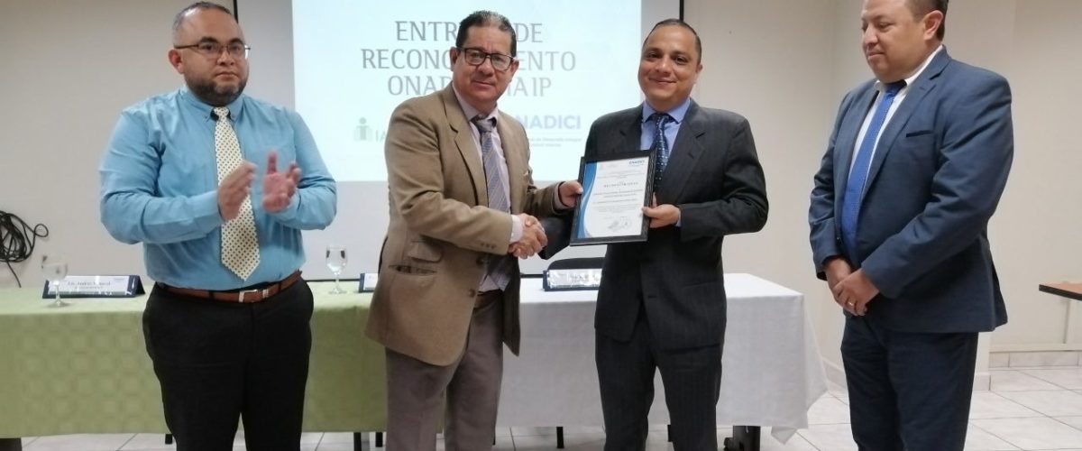 ONADICI reconoce al IAIP por su Destacada Labor en el Cumplimiento del Control Interno Institucional del 2019