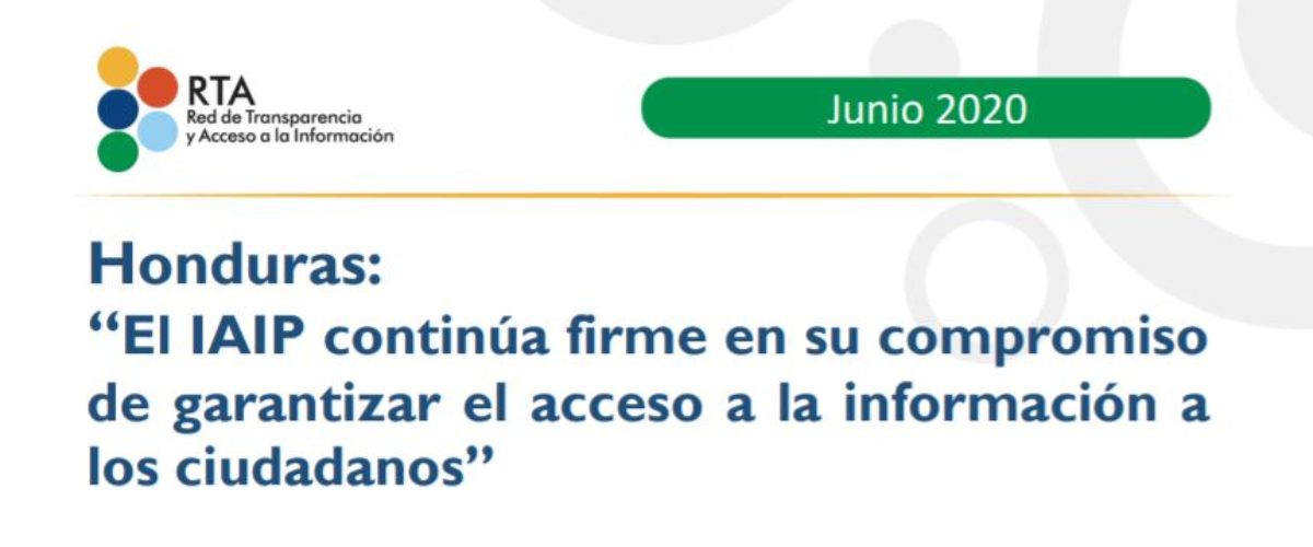 RTA: “El IAIP continúa firme en su compromiso de garantizar el acceso a la información a los ciudadanos”